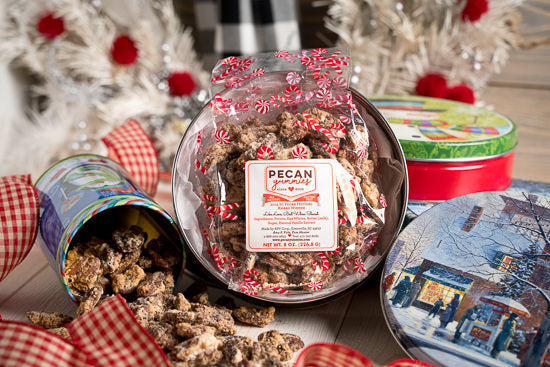 Pecan Gift Tin, 16oz Holiday Tin